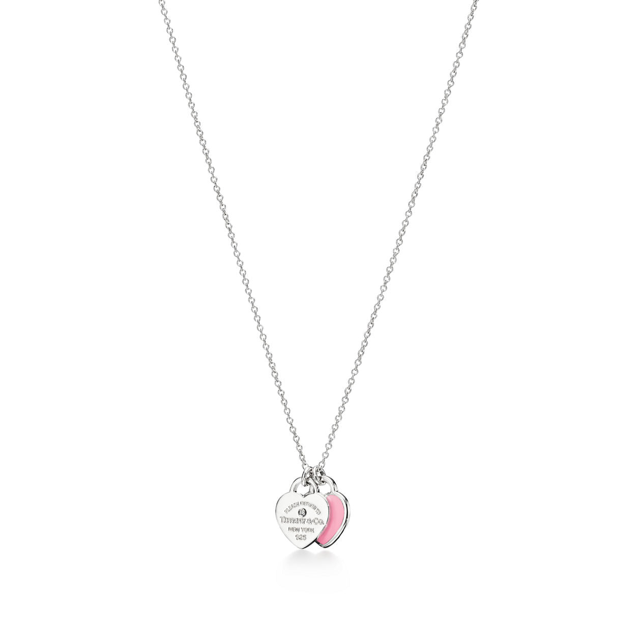 Tiffany Return to Tiffany Double Heart Tag Pendant in Silver and Gold Mini Necklaces