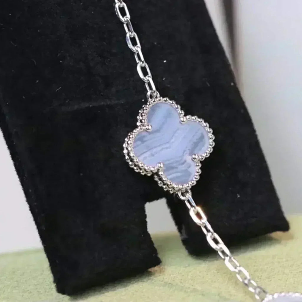 VCA CLOVER 5 MOTIF PURPLE CHALCEDONY BRACELET COLLECTION