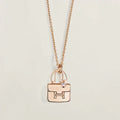 HERMES AMULETTE PEDANT ROSE GOLD NECKLACE
