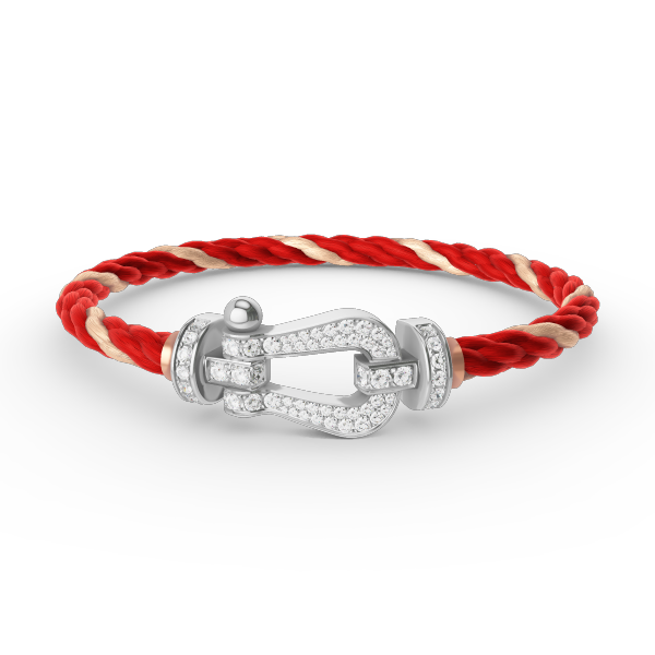 FRED FORCE LARGE HORSESHOE FULL DIAMOND BRACELET SILVER